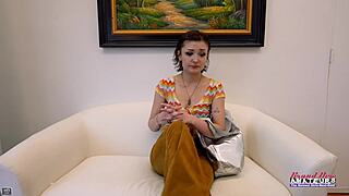 Petite wendy toys her ass for rimjob in casting