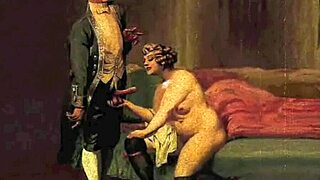 Vintage erotic art pieces on display