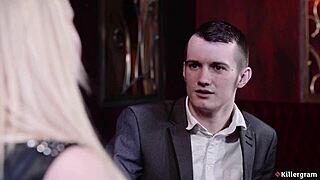 lucky husband watches wife during private striptease session