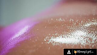 Mommys girl masseuse alex coal seduces married milf sophia west during a sensual massage session
