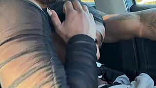 sloppy blowjob in car with asian babe