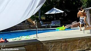 Lexi bloom petite girl tied up and fucked poolside
