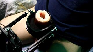 Latina uses super masturbation machine with powerful moans