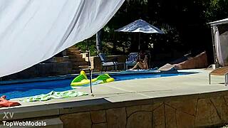 Lexi bloom petite girl tied up and fucked poolside