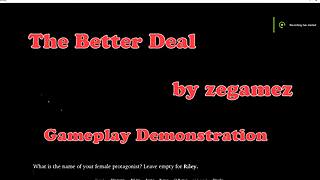 Visual novel the better deal by zegamez demonstration