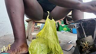 village milf flashes pussy whiles she prepare lunch for husband