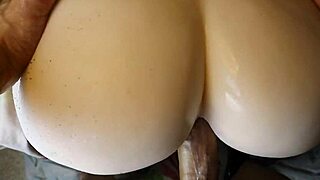 huge elastic ass takes deep cum into wet anus on bed