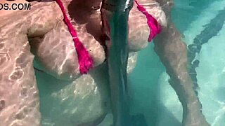 artemisia love showing her perfect big tits underwater in the pool
