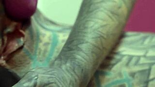 anal stretching gape in work clothes squirt and paint
