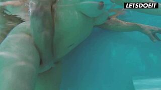 pool doggy style with a thick blonde water splashing every thrust