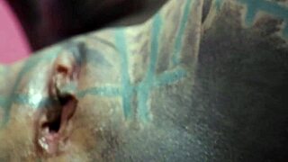 anal stretching gape in work clothes squirt and paint