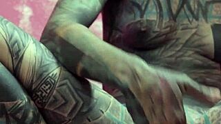 anal stretching gape in work clothes squirt and paint