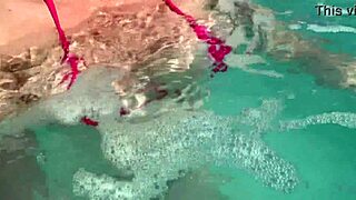 artemisia love showing her perfect big tits underwater in the pool