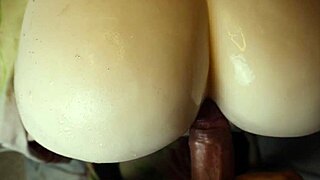 huge elastic ass takes deep cum into wet anus on bed