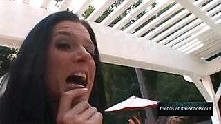 Brunette milf fucked with final cumshot on face