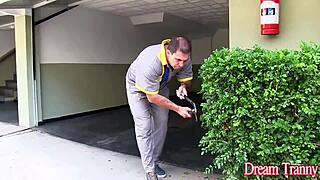 perverted gardener pounds hot tgirl mariana lins hard