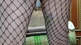 russian guy strokes his big cock on camera