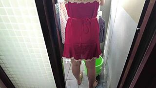 beautiful widow washes clothes then gets fucked hard